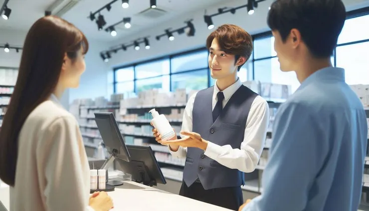 店員解釋了商品的使用方法