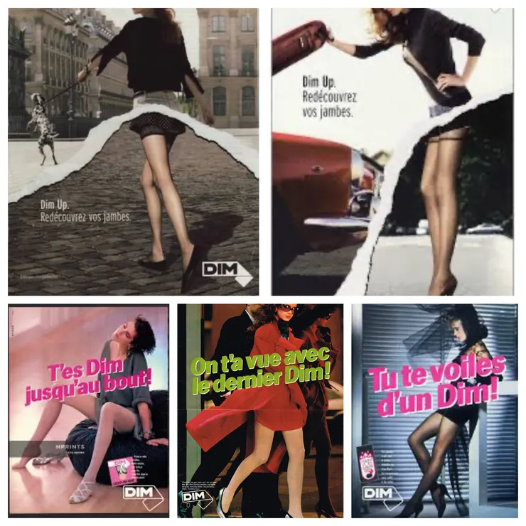 1958年，伯納德·吉伯斯坦（Bernard Giberstein）在法國創立了「Bas Dimanche」。1965年，品牌名稱簡化為「Dim」。隨著時代演進，宣傳海報對大眾的稱呼從 「您」（Redécouvrez « vos » jambes，即「重新發現『您』的腿」）轉變使用「你」（Tu）。