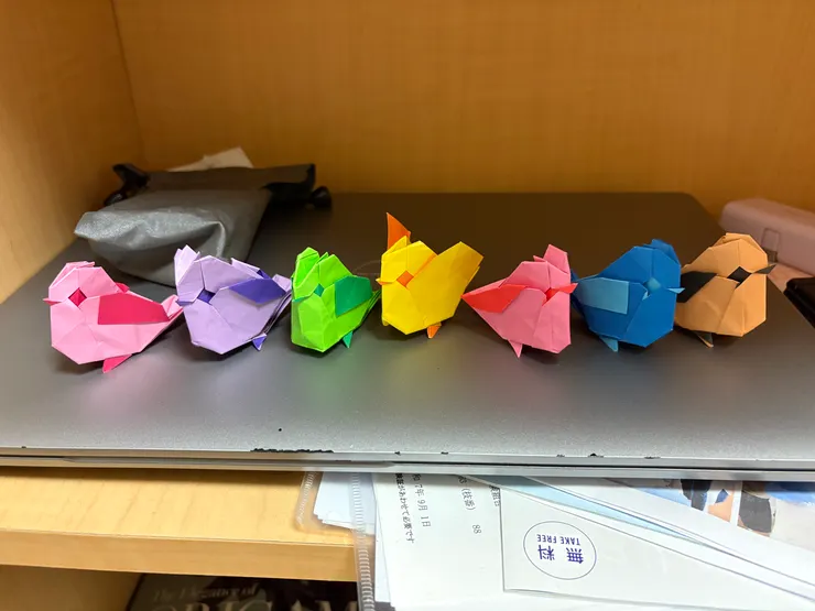 練摺紙順便當作歡迎會、送給大家的小禮物