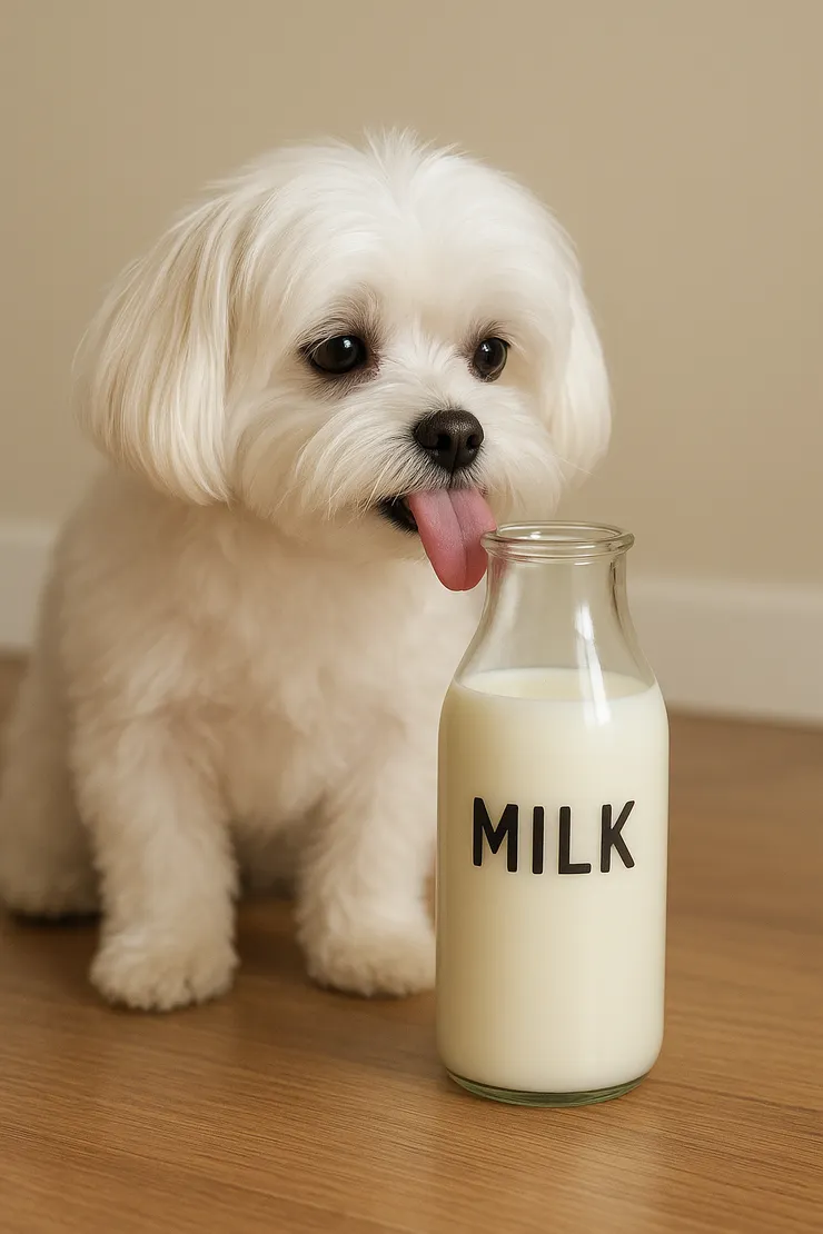 圖片是小傑養的瑪爾濟斯緊盯牛奶瓶的模樣