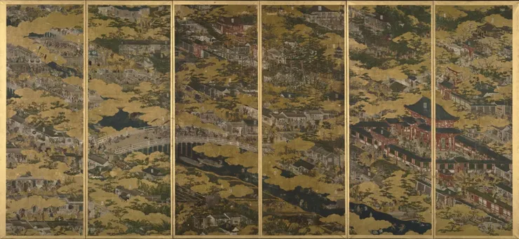 洛中洛外圖屏風(舟木本)/圖片來源:東京國立博物館