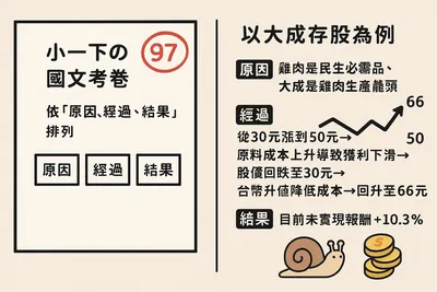 📘【小一下的國文考卷 ＆ 存股啟發】