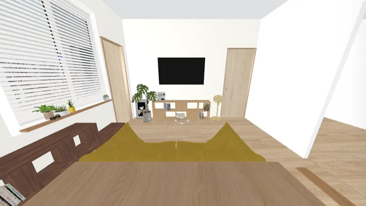 放完家具後,呈現的3D模擬