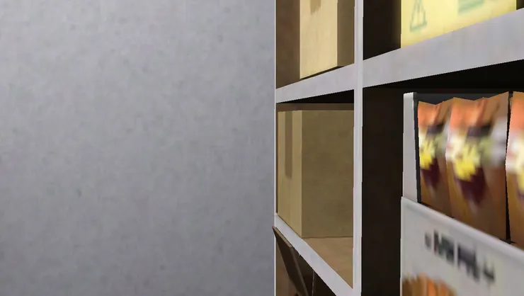 牆壁我沒用白色，而是用了淺灰。