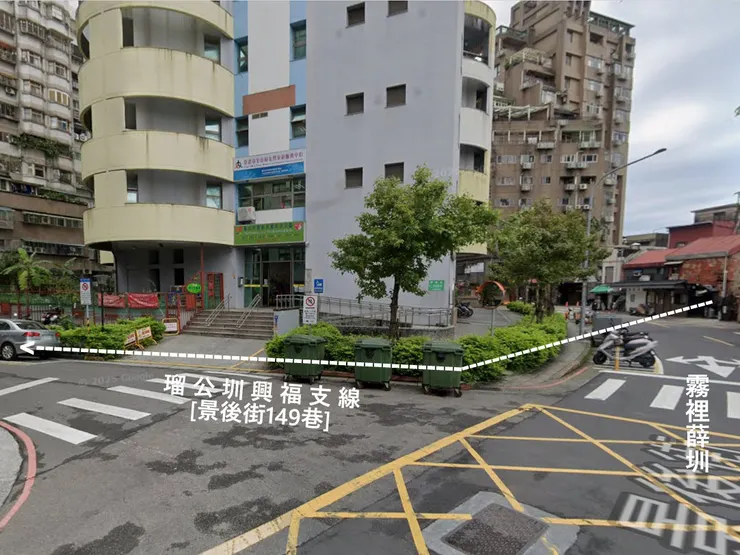 興福支線從景文街、通過景美街、莊騰輝宅後轉進景後街149巷