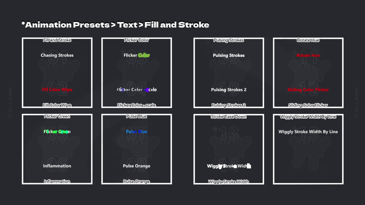 [Ae 內建效果預覽] 文字特效 - Fill and Stroke｜文字變色動畫
