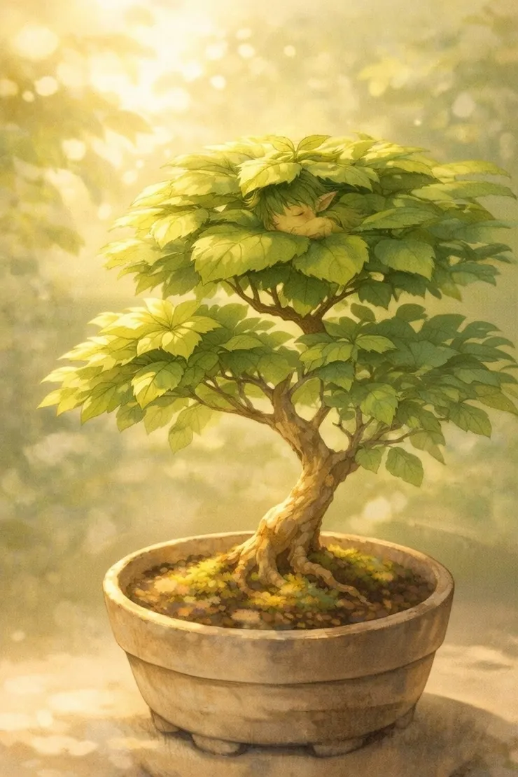 【心語樹】：微風、陽光……還有一棵不會說話的盆栽小樹。陪它一起曬曬太陽、幫它澆澆水、或什麼都不做就這樣發呆，享受安靜的陪伴時光。將今天的心情，愉快的、難過的、生氣的、好笑的、無奈的……任何話語都可以告訴它。它是你的小樹，只屬於你的、沉默的陪伴者。