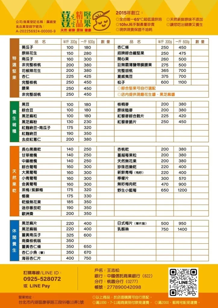 【台北堅果果乾推薦】65度超低溫烘焙│實體店/宅配/超取│原