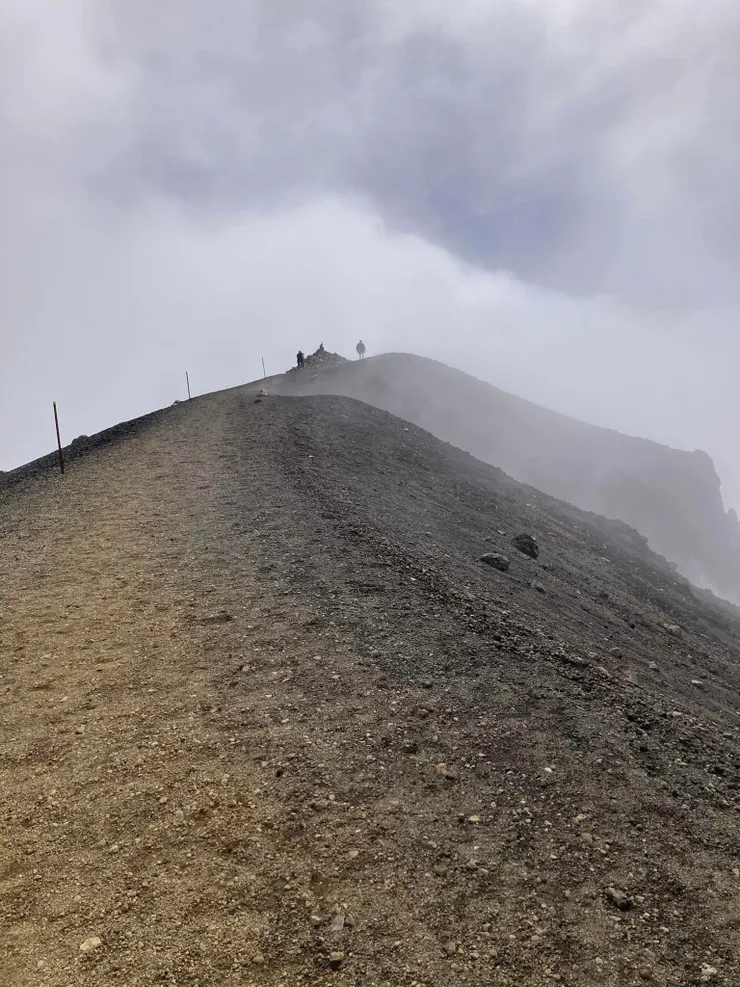 風超大 每個人開始加外套 低著頭往風裡霧裡走