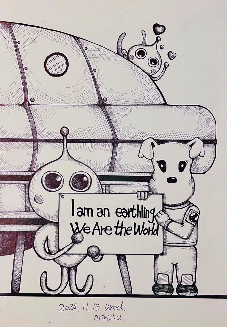 手繪原子筆插畫