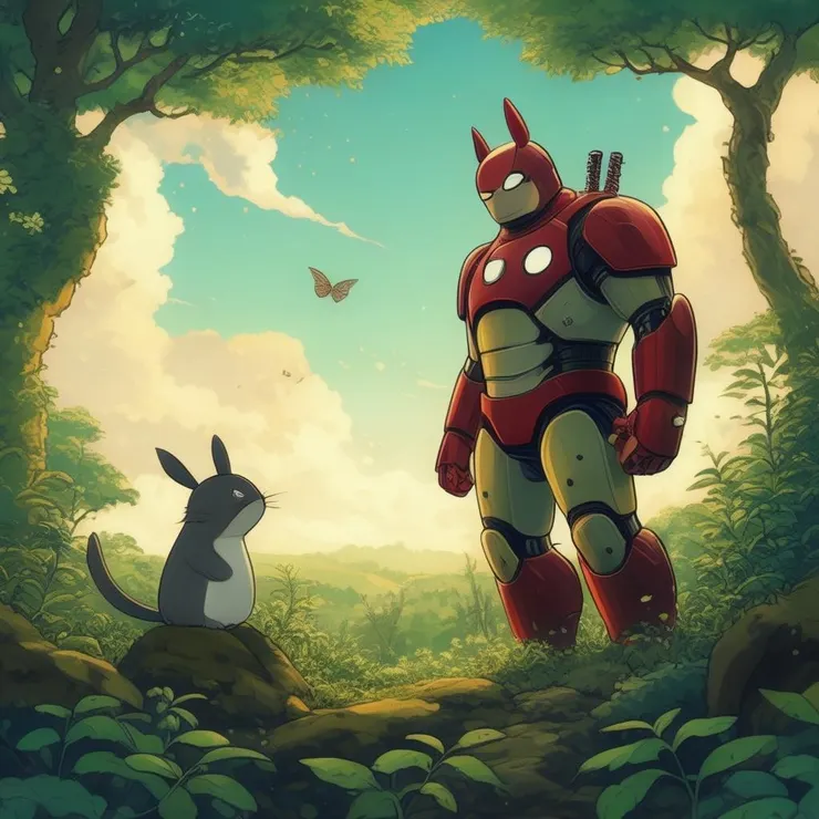 AI生成圖：鋼鐵人龍貓化