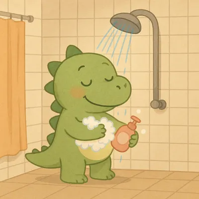 怕怕龍的勇氣淋浴：在淅瀝水聲中，迎接成長的自己