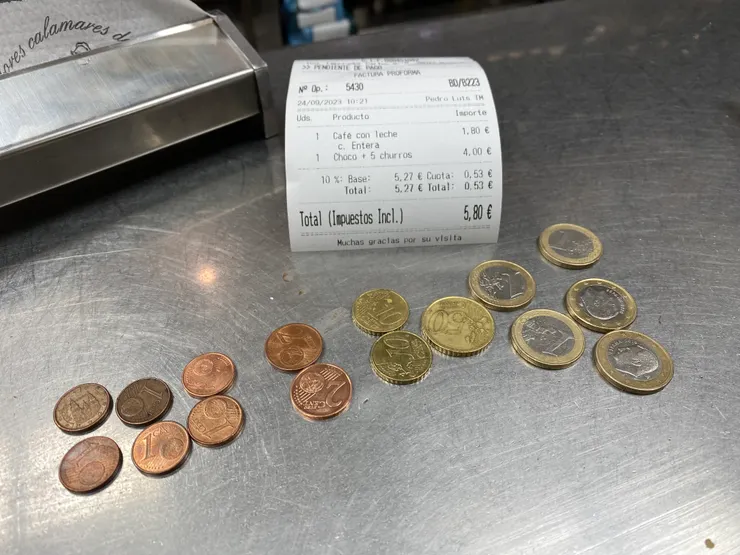 把身上的零錢都花盡