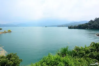 大觀二廠的進水口附近,遠方可見浮索