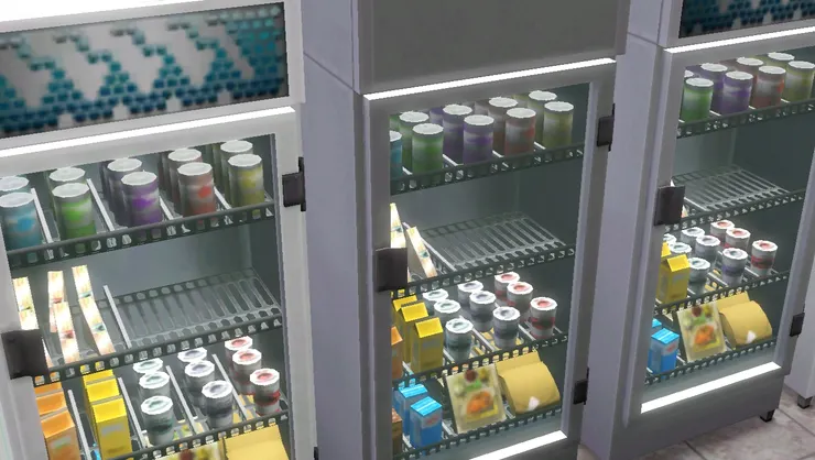 各個櫃裏都空了一個部份，證明有款產品銷路特別好。