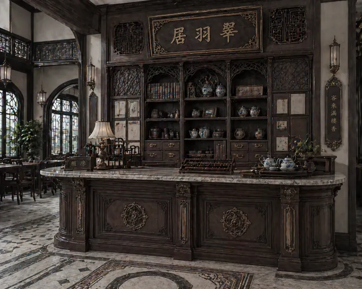 翠羽居茶館，圖為GPT生成