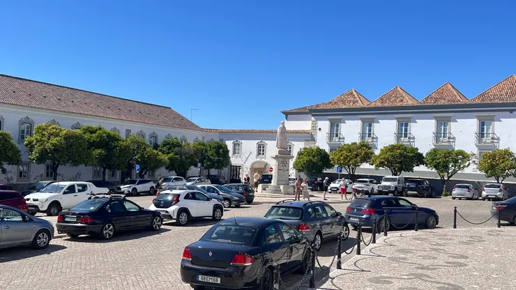 錐形屋頂是主教官邸，另一排是神學院。都種植了一整排橘子樹驅蚊。