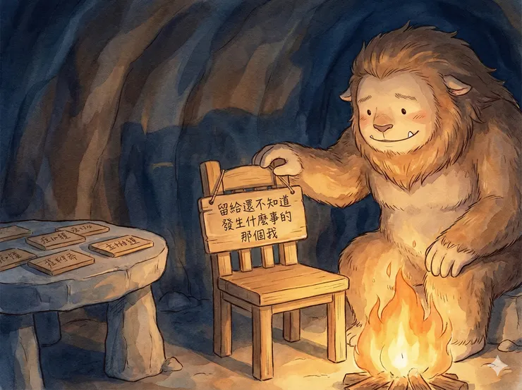 後來的巨獸在火邊替那個什麼都還不知道的自己,留了一張專屬的椅子。