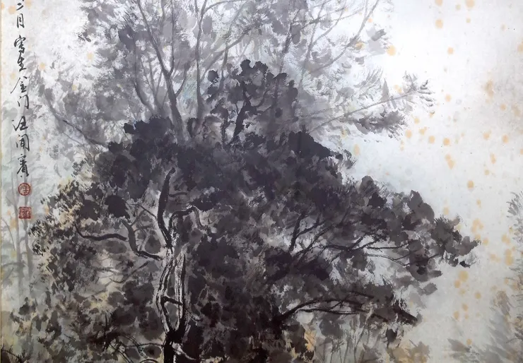 〈野地微風〉局部－枝葉