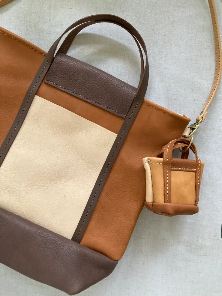 雙面撞色托特包完成！