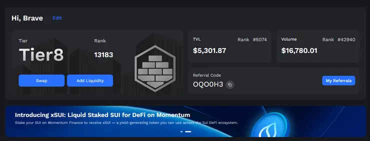 Buidlpad 上的 Momentum 提供流動性