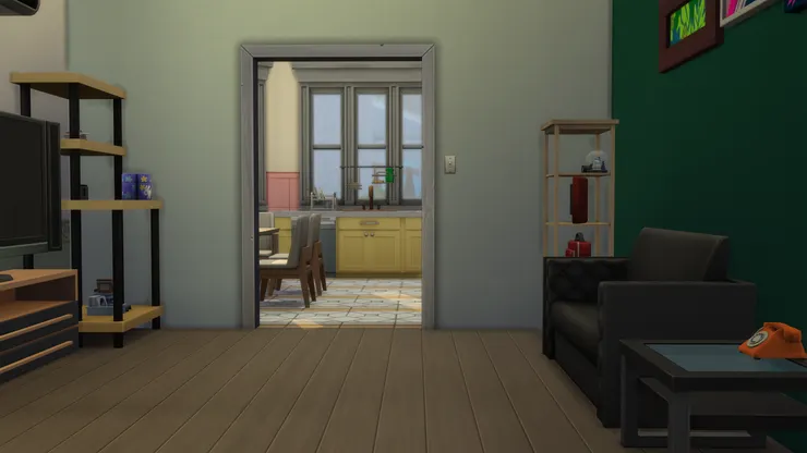 廚房的門口特意開得這麼大，不想很窄很閃縮的樣子，陽光也可以透進來。