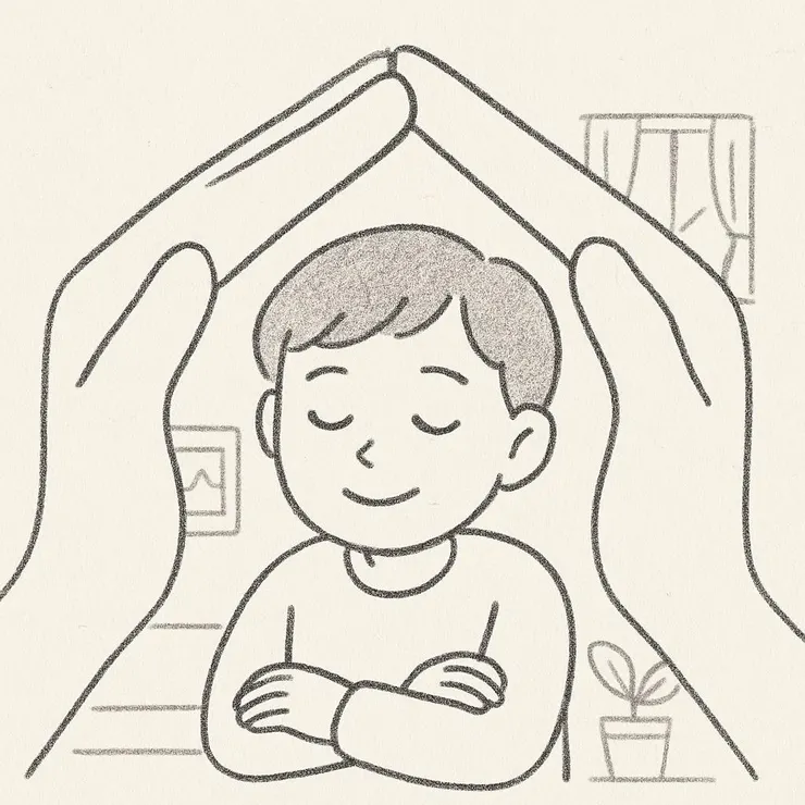 不安 : 想像自己在一個安全的地點