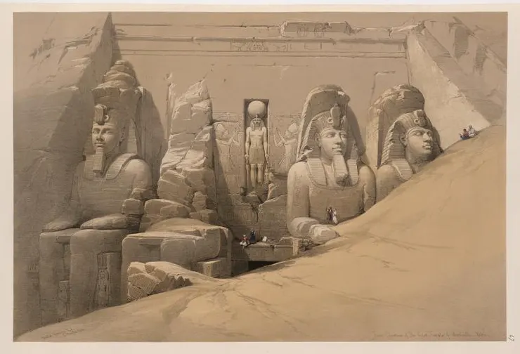 蘇格蘭畫家 David Roberts 繪於19世紀中葉的阿布辛貝大神廟正面
