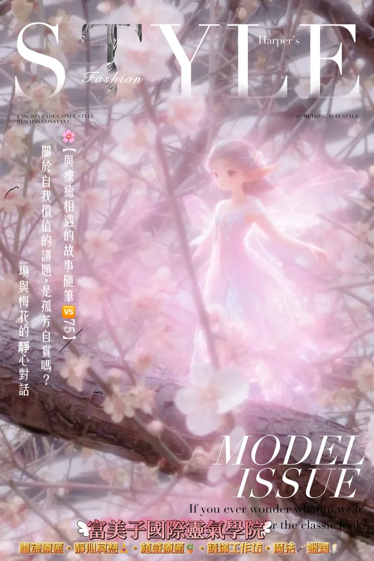 試了好多張請AI協助，這一張最貼近我眼中的梅花精靈的模樣❤️❤️