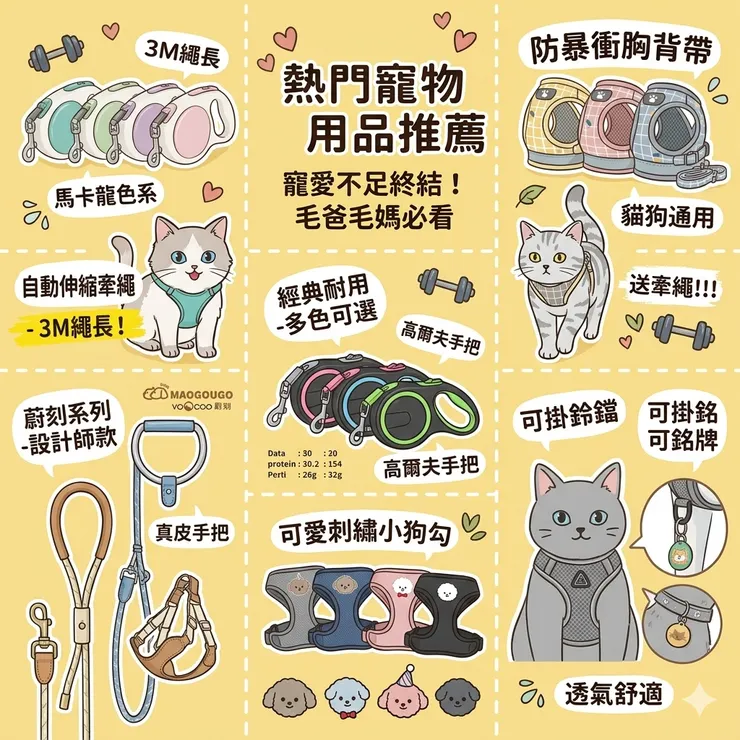 【寵物牽繩推薦】告別拉力賽！Dcard/PTT防暴衝牽繩評比：減震護手/不勒脖，自動伸縮牽繩/反光透氣胸背帶