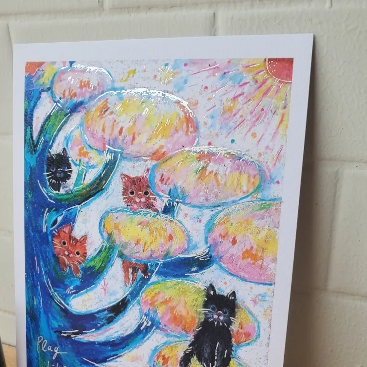 這款手繪的燙金筆觸存在感很強,燙了金色後,發現有點喧賓奪主,在嘗試了無數個不同金後,突發奇想才想到霧面銀