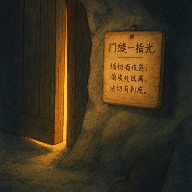 門縫不只透光,也是巨獸決定把共寫說明掛出來、先講清界線的位置。