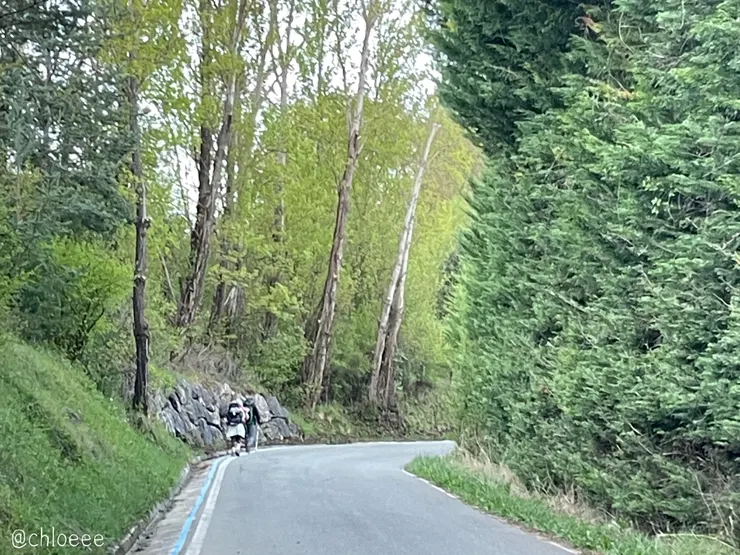 昨天住宿的夥伴，他們一家三人走的超快的，他們今天打算走過pamplona直接到下一小鎮 