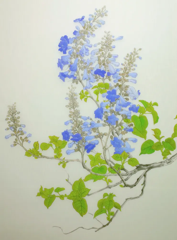  〈春律─向林玉山老師致敬／三月之晨〉局部－泡桐