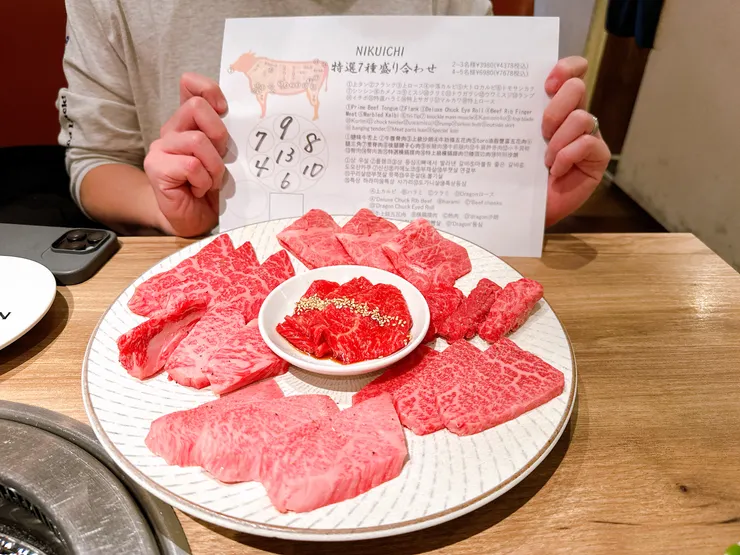會隨餐附上一張紙,讓客人了解今天的部位是那些