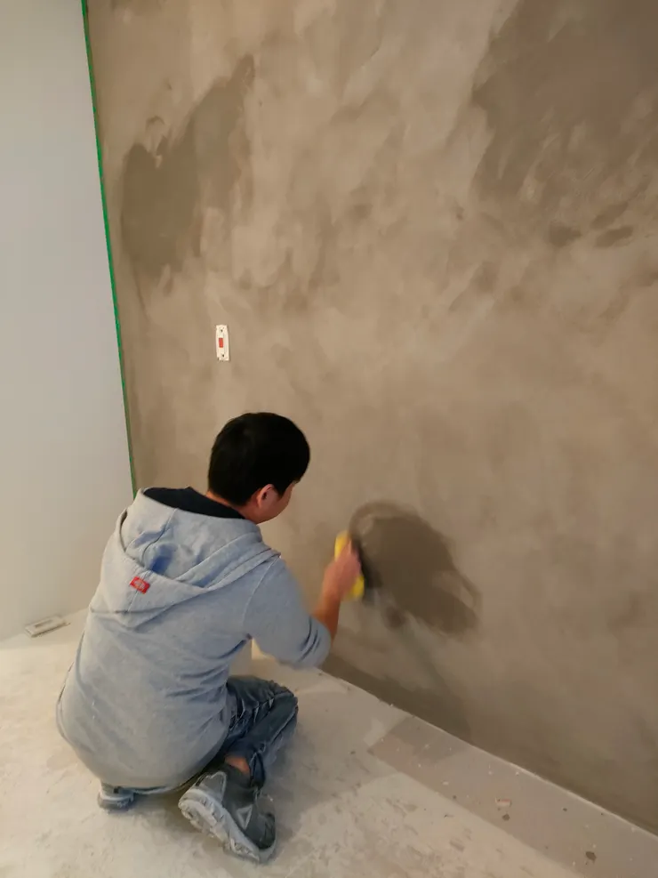 主臥牆面特殊漆處理