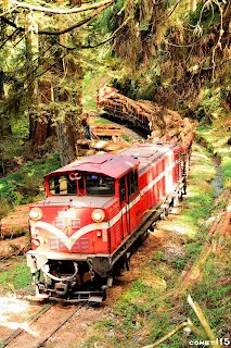 運材列車先往前行駛