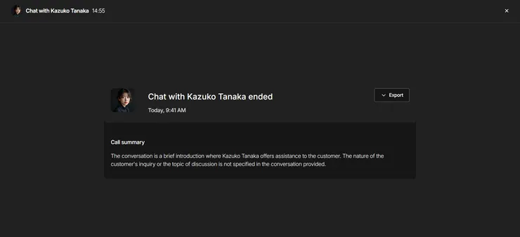 與虛擬人物對話後還會擷取重點展示出來