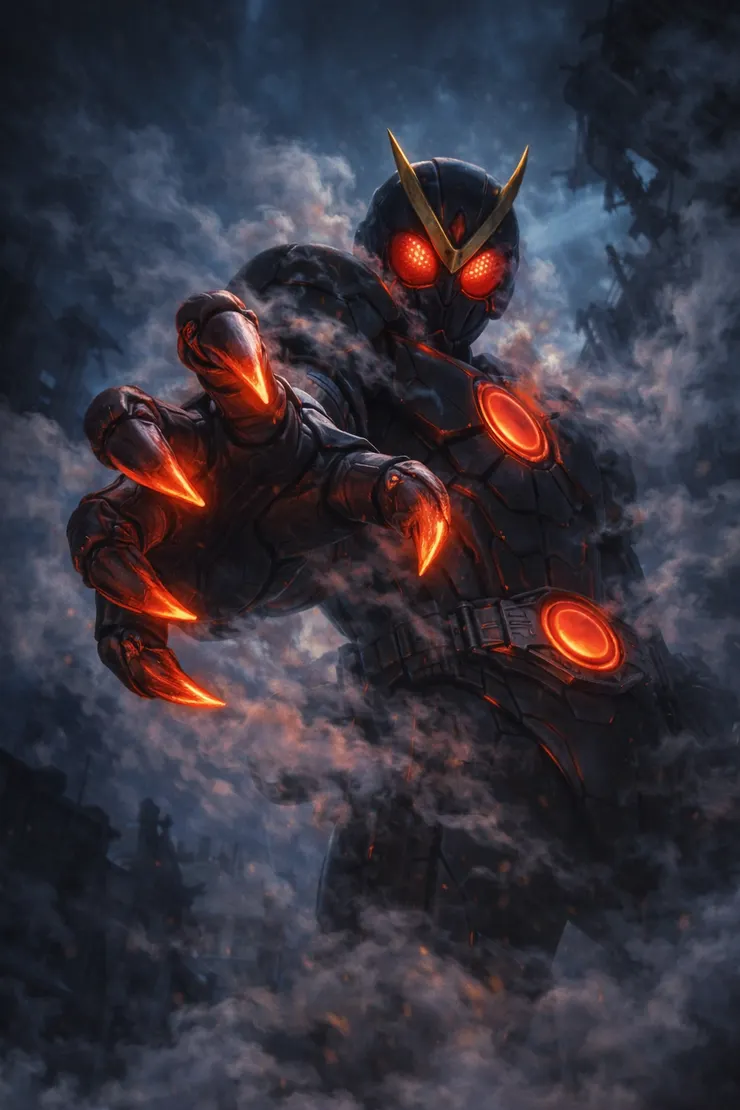 SOLKAB 全身噴射蒸氣，右手呈爪狀抓向優娜，指尖因為高熱而呈現赤紅色。