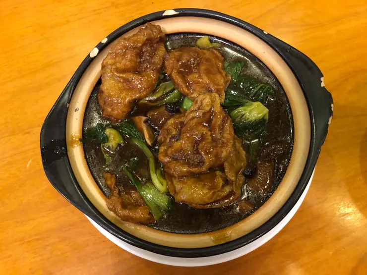 香菇菜心麵筋煲