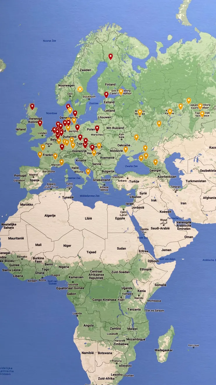 世界地圖的歐洲與非洲