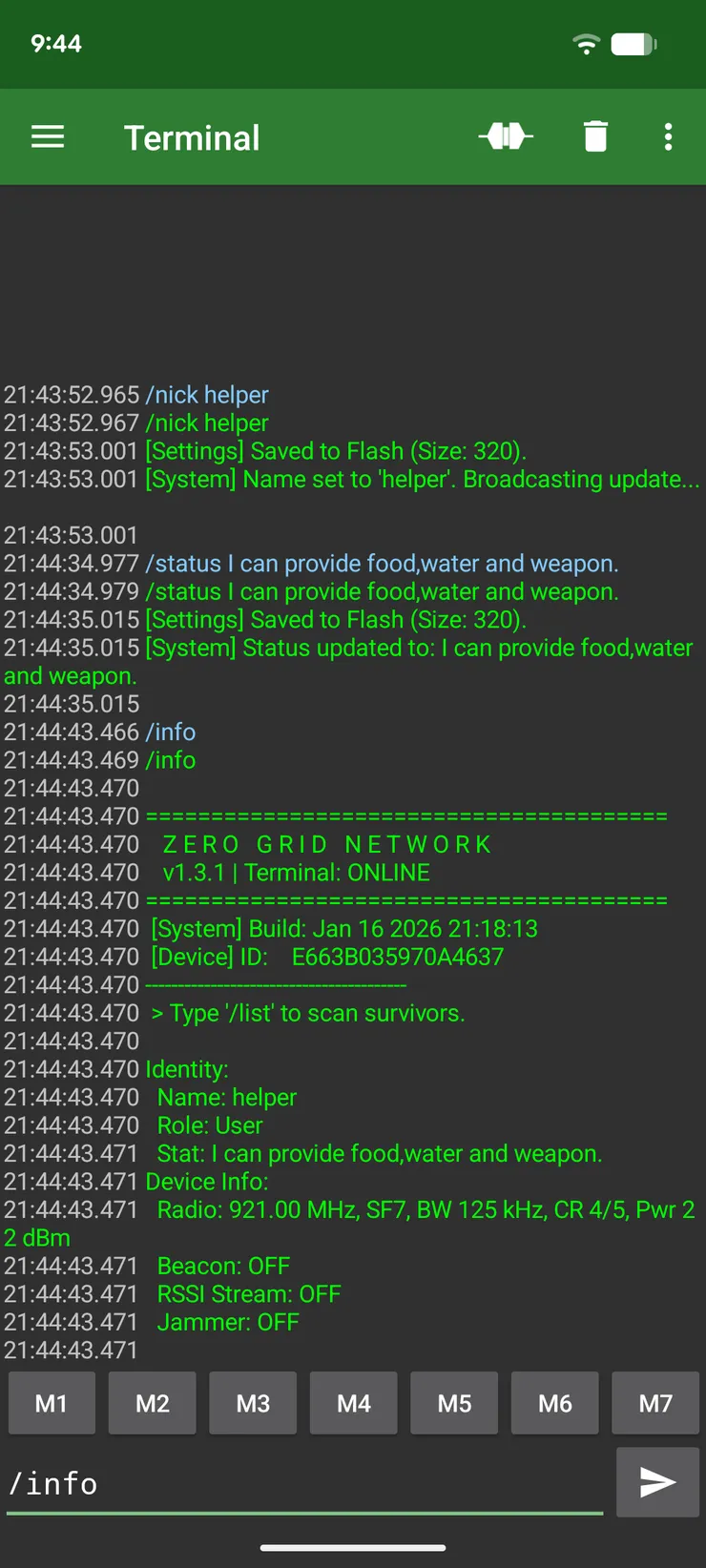 Set your name and status