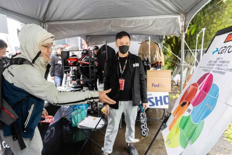 ▲Alpinestars、Cardo、SHOEI針對產品特色推出體驗活動，讓民眾玩完還可參加抽獎。