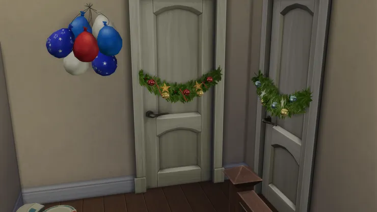 兩扇門上我特意掛了不同的聖誕植物。大家喜歡傳統的紅色還是較冷感的藍色？