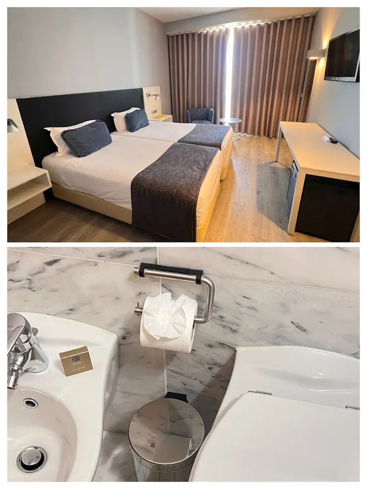 客房內部 馬桶和洗屁屁台 衛生紙花朵造型吸睛