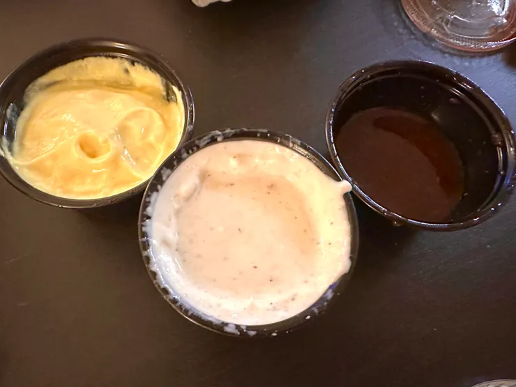 黃芥醬、田園醬、紅酒醬