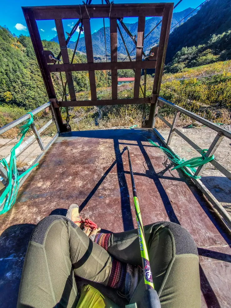 開心又害怕的坐上流籠