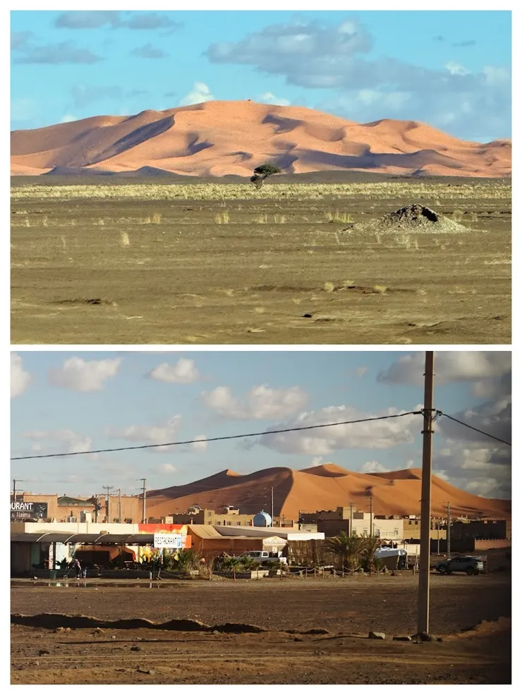 從車上已經可以看到高高的沙丘