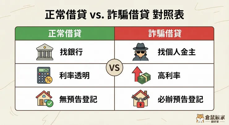 正常借貸vs詐騙借貸