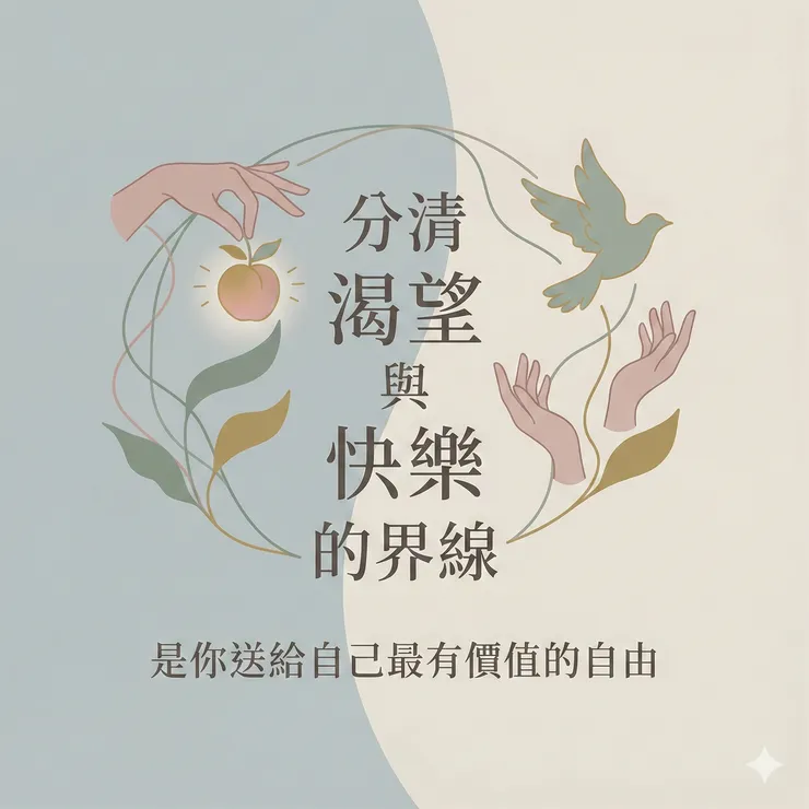 分清渴望與快樂的界線，是你送給自己最有價值的自由。